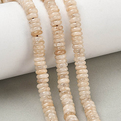 Navajo Blanco Teñidos naturales blancas perlas de jade hebras, rondelle lisa, blanco navajo, 6.5x2 mm, agujero: 1.1 mm, sobre 167 unidades / cadena, 14.76'' (37.5 cm)