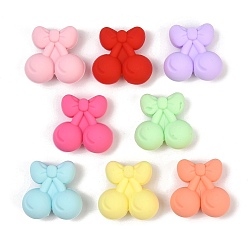 (52) Непрозрачная лаванда Вишневый пищевой силиконовый фокусный шарик, DIY уход за ожерельем, разноцветные, 27.5x28.5x13.5 мм, отверстие : 2.5 мм