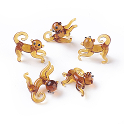 Темно-Оранжевый Украшения для дома, украшения ручной работы дисплея бусины, обезьяна, темно-оранжевый, 26~28x9~11x21~26 мм