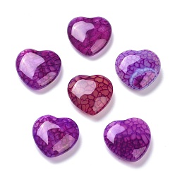 Orchidéeée Foncé Pierre de palmier coeur d'agate naturelle, teint, pierre de poche pour la méditation d'équilibrage énergétique, orchidée noire, 18~19.5x19~20x6~7mm