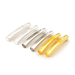 Gemischte Farbe Messingrohr Perlen, Hohl gebogenes Rohr, Gemischte Farbe, 40x6 mm, Bohrung: 5.5 mm