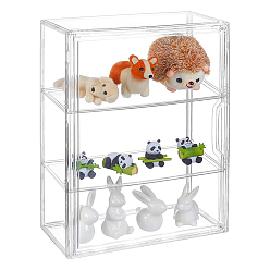 Прозрачный 2-уровневые акриловые витрины для хранения косметики, прямоугольные, прозрачные, 27.2x13.5x36.3 см