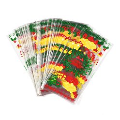 Christmas Bell Рождественская тема OPP пластиковые пакеты для хранения, для шоколада, конфеты, печенье подарочная упаковка, рождественский колокольчик, 27x13x0.01 см, 100 шт / пакет