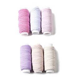 (52) Непрозрачная лаванда 6шт 6цвета круглая полиэстеровая ультратонкая эластичная нить для швейных машин, эластичная нижняя линия одежды своими руками, разноцветные, 0.5 мм, около 21.87 ярдов (20 м) / цвет, 1 шт. / Рулон