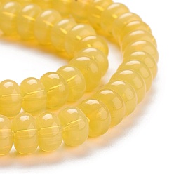 Yellow K9 Glass Beads Strands, Imitation Jade Glass Beads, Rondelle, Yellow, 8~8.5x4.5~5mm, Hole: 1.4mm, about 84pcs/Strand, 15.87 inch(40.3cm)