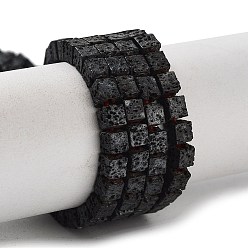 Лавовый камень Бусы из натуральной лавы, матовые, кубические, 3~3.5x3~3.5x3~3.5 мм, отверстие : 1 мм, около 117 шт / нитка, 15.83'' (40.2 см)