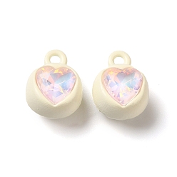 Желтая Старая Ткань  Аэрозольная краска сплава горный хрусталь подвески, без кадмия и без свинца, сердце, старое кружево, 12x9x8 мм, отверстие : 1.6 мм