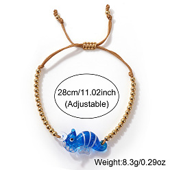 Полуночно-синий Браслеты из плетеных бусин с изображением морского животного — дельфина., Регулируемые плетеные браслеты из нейлоновой нити для женщин и мужчин, золотые, темно-синий, 11.02 дюйм (28 см)