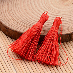 Red Nylon Thread Tassel Big Pendant Decorations, Red, 43x6mm
