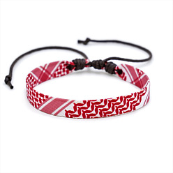 (123L) Белый крем непрозрачный блеск Ткань в стиле арабского шарфа с плетеными браслетами из вощеного шнура, разнообразные, огнеупорный кирпич, 6-1/4~11 дюйм (16~28 см)