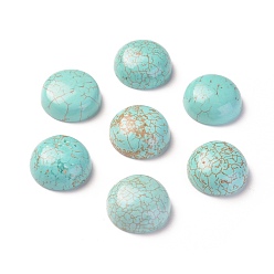 Бирюза Природные кабошонов Говлит, окрашенные, полукруглый, бирюзовые, 16x7 мм