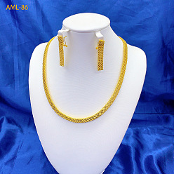 Золотой Ожерелье из сплава с подвеской и серьгой-гвоздиком, золотые, 450 мм