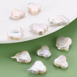 Seashell Color Natural Keshi Pearl Beads, Cultured Freshwater Pearl, No Hole/Undrilled, Nuggets, Seashell Color, 13~21x13~17x4~7mm