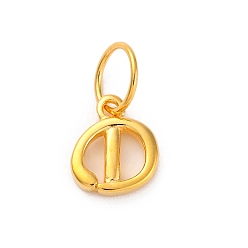 Letter D 925 подвески в виде букв из стерлингового серебра с соединительными кольцами, золотые, Буква D, 10x8x2 мм, отверстие : 5 мм