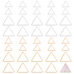 Mixed Color 160Pcs 2 Color Brass Linking Rings, Triangle, Mixed Color, 13~21x15~23x1mm, Inner Diameter: 10.5~12xmm