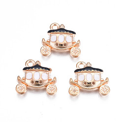 Черный Подвески из эмали и сплава, без кадмия и без свинца, автомобиль, чёрные, 14.5x16x4 мм, отверстие : 1.6 мм