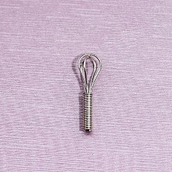 Платина Миниатюрные металлические кухонные украшения для взбивания яиц, аксессуары для домашнего кукольного домика с микро-ландшафтом, платина, 31x9 мм