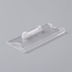 Clear Transparent Acrylic Rectangle ID Card Sleeves Brooch Finding, Brooch Base Settings, Clear, 31x70x5mm