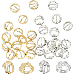 (52) Непрозрачная лаванда 28шт 2 цвета латунная бусина рамка, круглое кольцо со звездой, разноцветные, 10x6 мм, отверстие : 1 мм, 14 шт / цвет