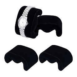 Черный Бархатные подушечки для демонстрации ювелирных изделий, часов и браслетов, м форма, чёрные, 7.8x5x3.8 см