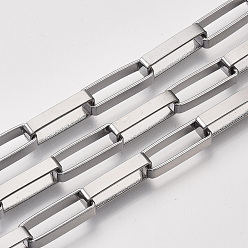 Черный Цвет Металла Цепи из несваренного железа, Плоско-овальные, тянутые удлиненные кабельные цепи, с катушкой, металлический черный , 19x7x4 мм, около 32.8 футов (10 м) / рулон