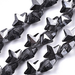 (956) Цвет внутренней части Jonquil / Коралловая подкладка Стеклянные бусины с гальваническим покрытием , звезда, гальваническое покрытие, 9.5x10x5.5 мм, отверстие : 0.9 мм, около 103 шт / нитка, 25.20 дюйм (64 см)