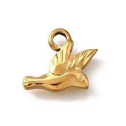 Золотой 304 подвески из нержавеющей стали, ионное покрытие (ip), очарование птицы, золотые, 16.5x20x4 мм, отверстие : 3.2 мм
