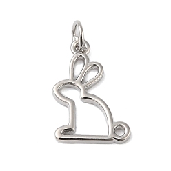 Платина Стойки обшивки латунные подвески, без кадмия и без свинца, долговечный, кролик, платина, 17.5x11.5x1.4 мм, отверстие : 5 мм