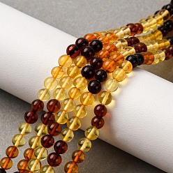 Янтарный Нити бусин из натурального янтаря градиентного цвета, круглые, с бисером, 5.5~6 мм, отверстие : 0.5 мм, около 56~68 шт / нитка, 14.96'' (38 см)