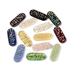 (52) Непрозрачная лаванда Прозрачные стеклянные бусины, прямоугольные, золотой металл обвитыми, разноцветные, 25x10x4 мм, отверстие : 1~1.2 мм