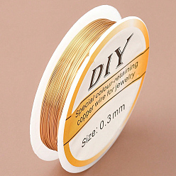 Light Gold Медная проволока, круглые, долговечный, золотой свет, 28 датчик, 0.3 мм, около 51.18 футов (15.6 м) / рулон