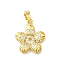 Настоящее золото 18K Латунные микро проложить кубического циркония подвески, , без кадмия и без свинца, долговечный, стойки покрытие, реальный 18 k позолоченный, 21x18.5x3.5 мм, отверстие : 6x3 мм
