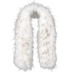 Белый 1 ПК искусственный мех синель палочка отделка для шитья ремесла декор, белые, 810x120x55 мм