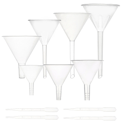 Clear DIY Kits, with Plastic Funnel Hopper, for Water Bottle Liquid Transfer and 3ML Disposable Plastic Dropper, Clear, 53~120x61~160mm, Mouth: 7.5~18mm