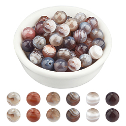 Botswana Agate Natural Botswana Agate Beads Strands, Round, 8mm, Hole: 1mm, about 23~25pcs/strand, 7.6 inch(19.3cm), 2strands/box