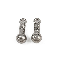 Нержавеющая Сталь Цвет 304 подвески из нержавеющей стали, круглый шарм, анти-тускнение, цвет нержавеющей стали, 15x5.5 мм, отверстие : 1.8 мм