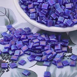 (TL151FR) Матовый Прозрачный Кобальтовый AB Миюки тила бусины, японский бисер, 2-луночное, (tl 151 fr) матовый прозрачный кобальт ab, 5x5x1.9 мм, Отверстие : 0.8 мм , около 590 шт / 50 г