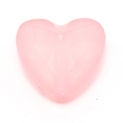 Pink Opake Legierung Perlen, matt, Herz, rosa, 12x12.5x7 mm, Bohrung: 1.6 mm