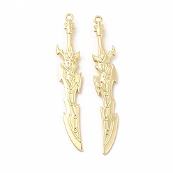 Золотой Стойки обшивки сплава большие кулоны, без кадмия, без никеля и без свинца, очарование ножа оружия, золотые, 59x11x4 мм, отверстие : 1.5 мм
