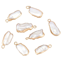 Teardrop 6шт. долговечные подвески из латуни с натуральным жемчугом Кеши, подвески из жемчуга в стиле барокко, золотые, слеза, 20~23x8~10x5~6 мм, отверстие : 1.6 мм