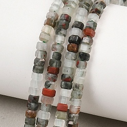 Гелиотроп Природные африканские гелиотроп бисер пряди, граненые, шестиугольник, 4x4x2~2.5 мм, отверстие : 0.9 мм, около 156 шт / нитка, 15.24'' (38.7 см)