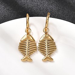 Настоящее золото 18K 304 серьги-кольца из нержавеющей стали, ионное покрытие (ip), реальный 18 k позолоченный, 42x15 мм