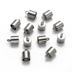 Нержавеющая Сталь Цвет Гладкая поверхность, устойчивая к потускнению 201 концы шнура из нержавеющей стали, цвет нержавеющей стали, 3/8x1/4 дюйм (11x7 мм), отверстие : 3 мм, внутренний диаметр: 6 мм