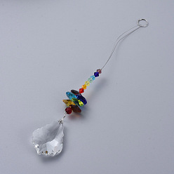 Разноцветный Люстры люстры-призмы, чакра кристалл кленовый лист висит кулон орнамент, для дома, офис, садовые украшения, красочный, 235 мм