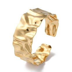 Настоящее золото 18K 304 текстурированный браслет-манжета из нержавеющей стали для женщин, реальный 18 k позолоченный, внутренний диаметр: 2-1/4 дюйм (5.65 см)