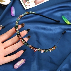 Мосс Агат Обручи для волос из натурального мохового агата, аксессуары для волос для женщин и девочек, 150x130x10 мм