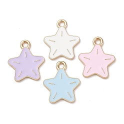 Морская звезда Подвески из эмали и сплава, золотой свет, морская звезда, 18x15.5x1.2 мм, отверстие : 2 мм