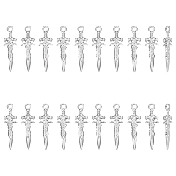 Нержавеющая Сталь Цвет 20 шт. 304 подвески из нержавеющей стали, очарование меча, цвет нержавеющей стали, 30x9x2 мм, отверстие : 2.5 мм