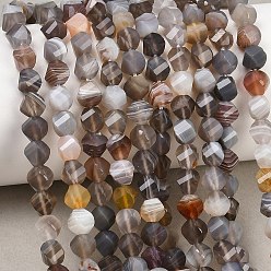 (946FM) Цитрин матовый с зеленой подкладкой Природные Ботсвана агат бисер нитей, граненые, твист, 6~6.5x5x5 мм, отверстие : 1 мм, около 58~61 шт / нитка, 14.17''~14.69'' (36~37.3 см)