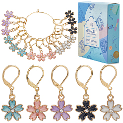 (52) Непрозрачная лаванда Подвески из эмали из цветочного сплава, с 304 серьгами из нержавеющей стали с откидной спинкой, разноцветные, 33 мм, 20 шт / коробка